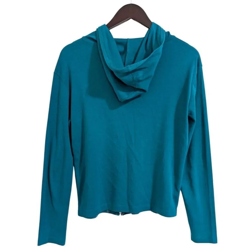 Suzie in the City Y2K Rhinestone Graphic Zip Up Hoodie Teal M Cotton USA - Picture 2 of 6